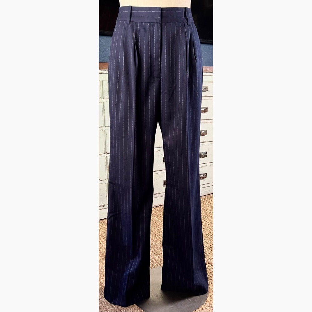 Elegant Black Pinstripe Women's Pants